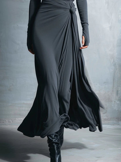 Vestido largo con lazo lateral