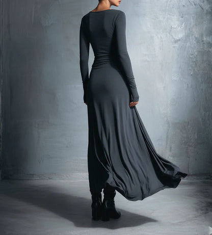 Vestido largo con lazo lateral