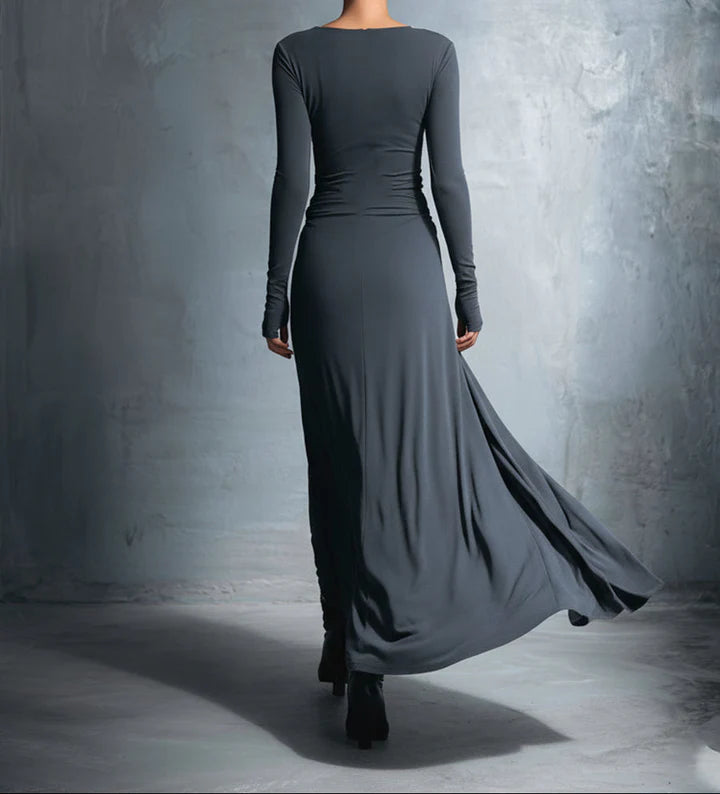 Vestido largo con lazo lateral
